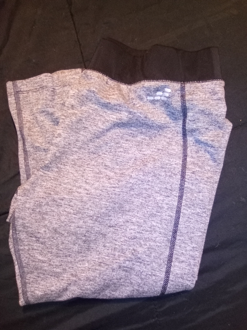 Grey Active Capri with Black Waistband